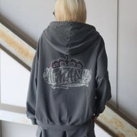 @tmark rhinestone crown logo zip hoodie