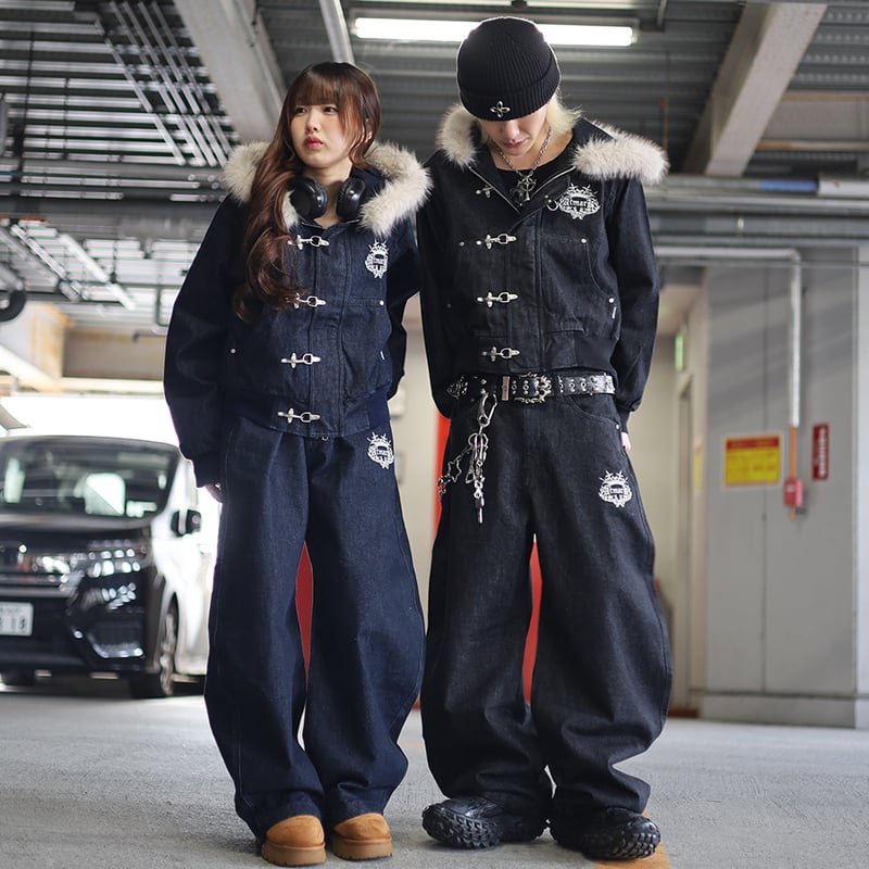 tmark fireman rigid denim fur jacket | @tmark