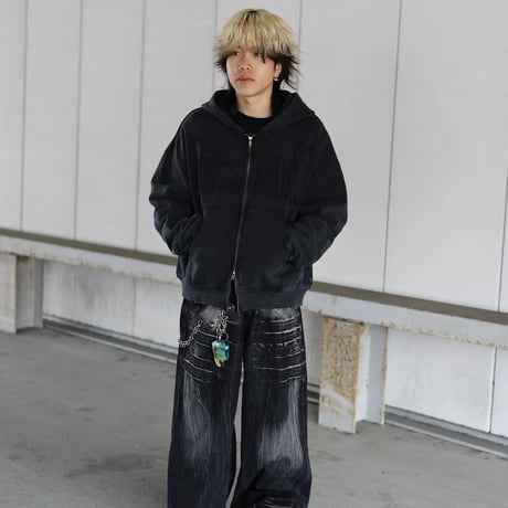 @tmark pigment  fringe  middle zip hoodie