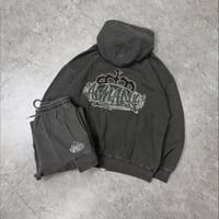 @tmark rhinestone crown logo zip hoodie
