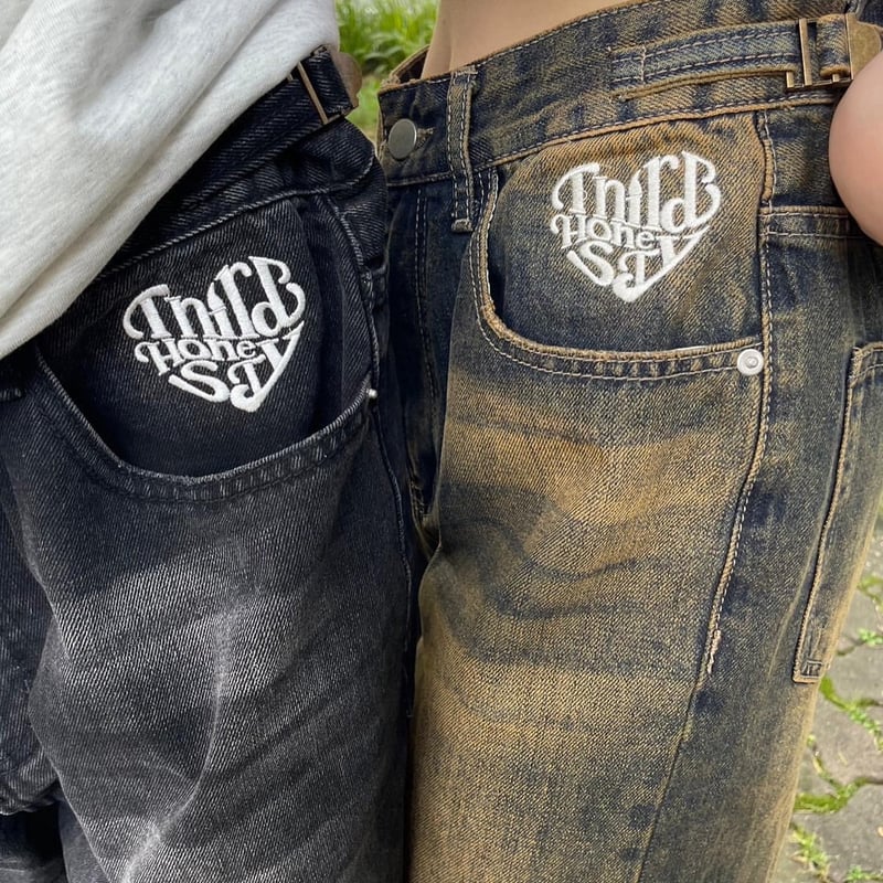 tmark heart logo denim pants | @tmark