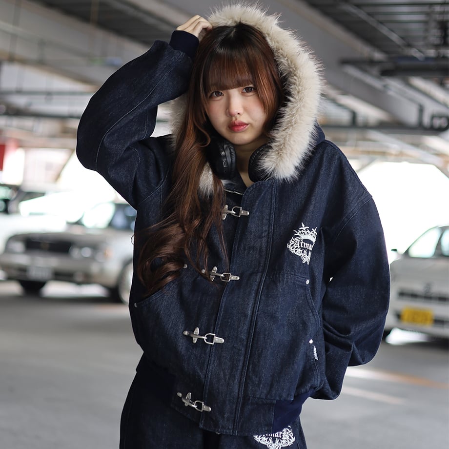 tmark fireman rigid denim fur jacket | @tmark
