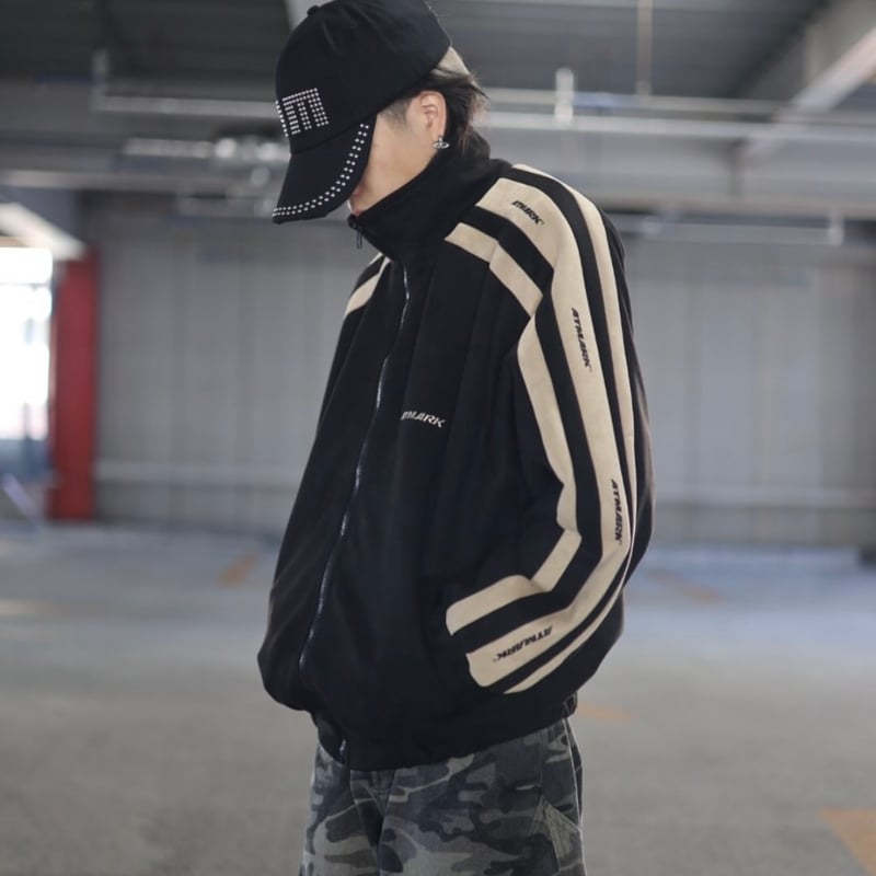 tmark box logo suede track jacket | @tmark