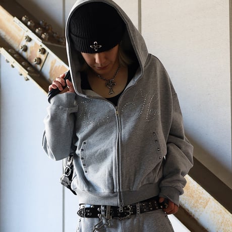 @tmark rivet & rhinestone hoodie
