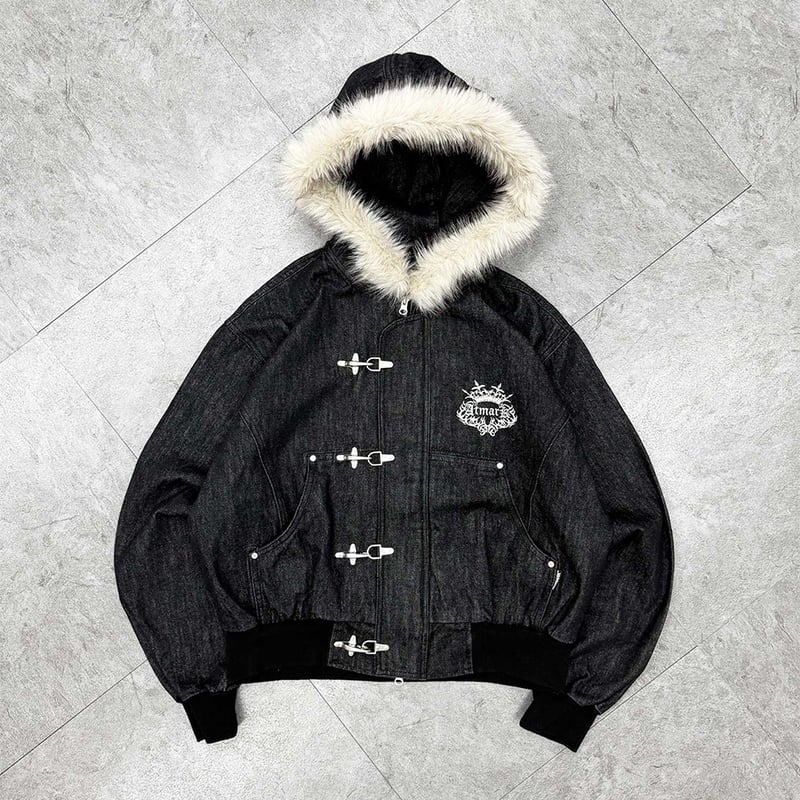 tmark fireman rigid denim fur jacket | @tmark