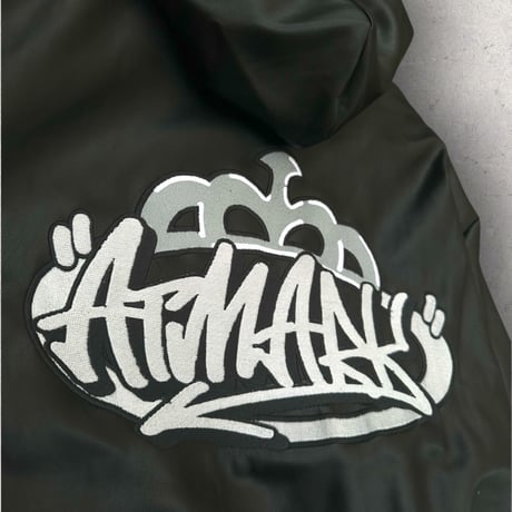@tmark crown logo leather zip hoodie