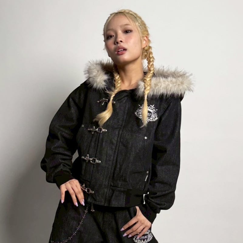 tmark fireman rigid denim fur jacket | @tmark