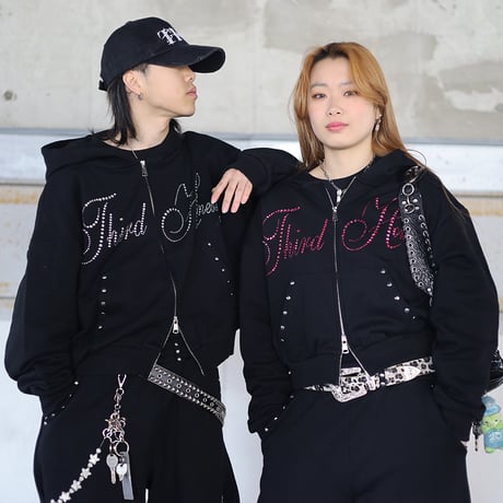 @tmark rivet & rhinestone hoodie