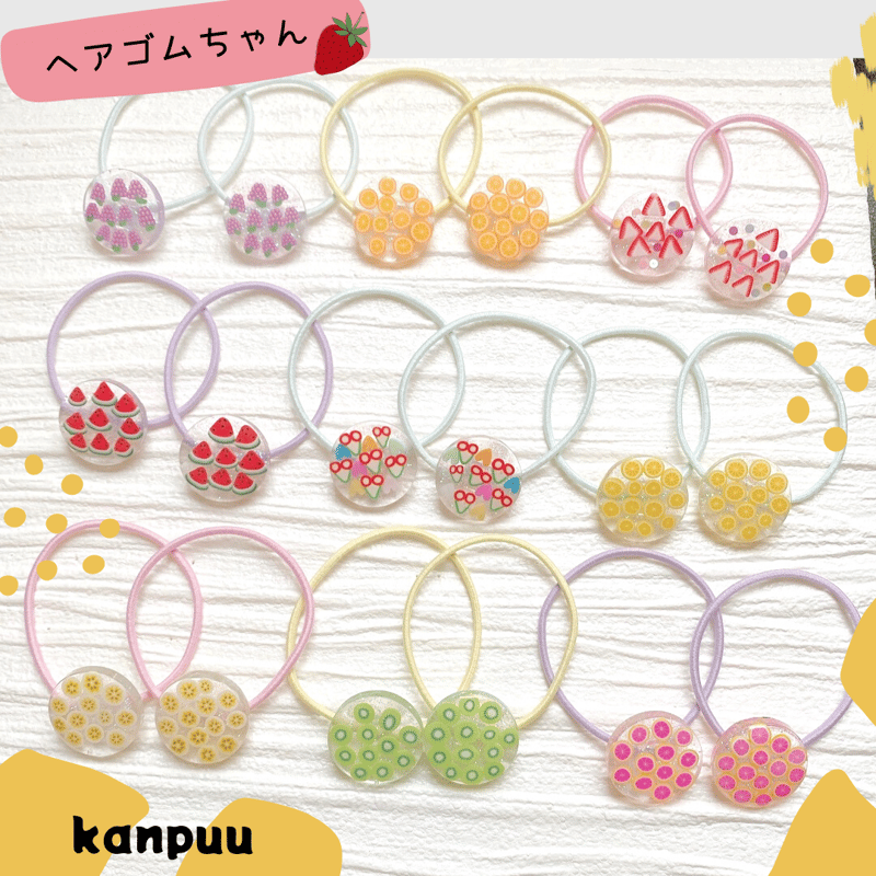 ブタ レジンヘアゴム ぶどう 小さなぶたさんをレジンで作って