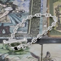 061シルバーカットマリンチェーンブレスレット