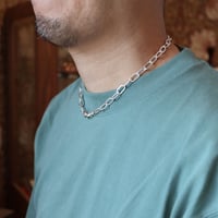 014 シルバーチェーンネックレスM