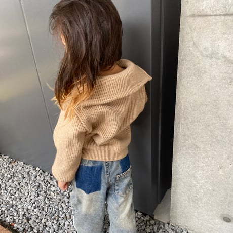 2wayハーフジップニット