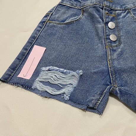 【outlet】ダメージデニムショートパンツ