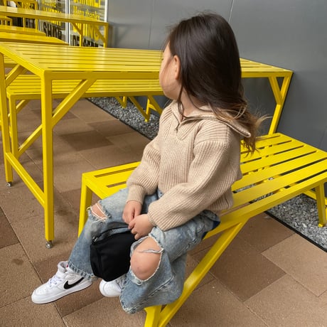 2wayハーフジップニット