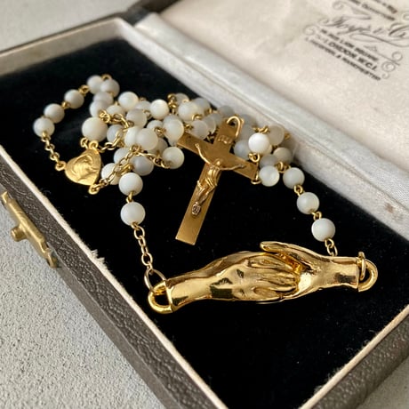 シェイクハンドのロザリオネックレス（MOPゴールド）