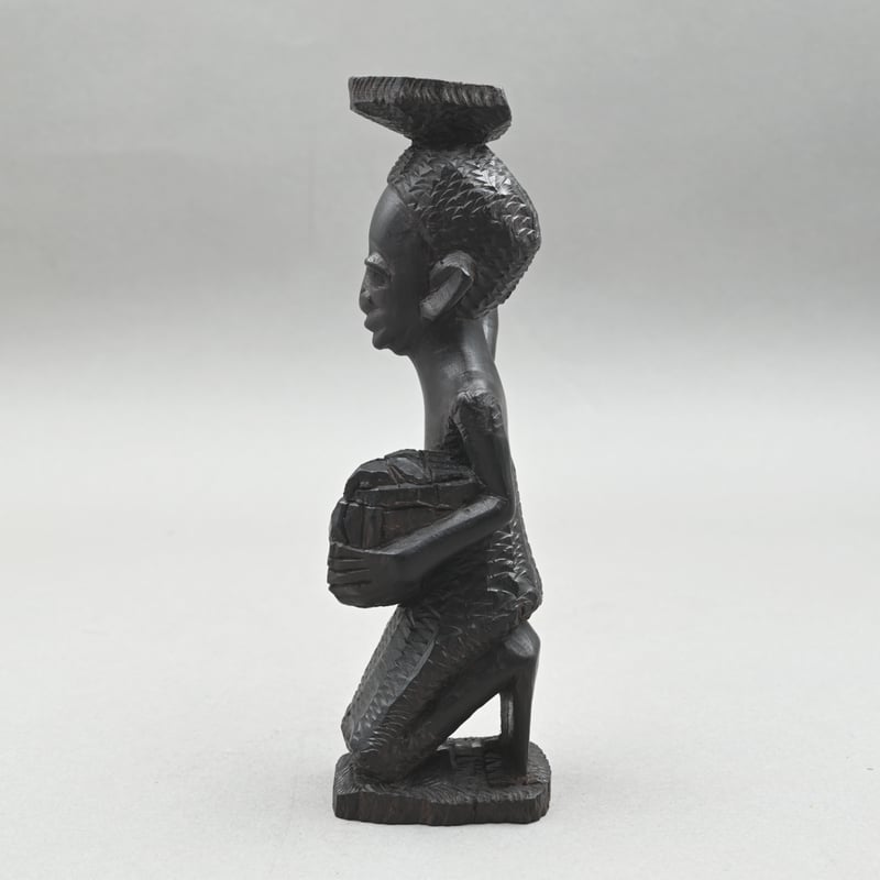 アフリカ　マコンデ等　彫刻　コレクション アフリカ タンザニア マコンデ ウジャマ 黒檀彫刻 43cm 木彫り