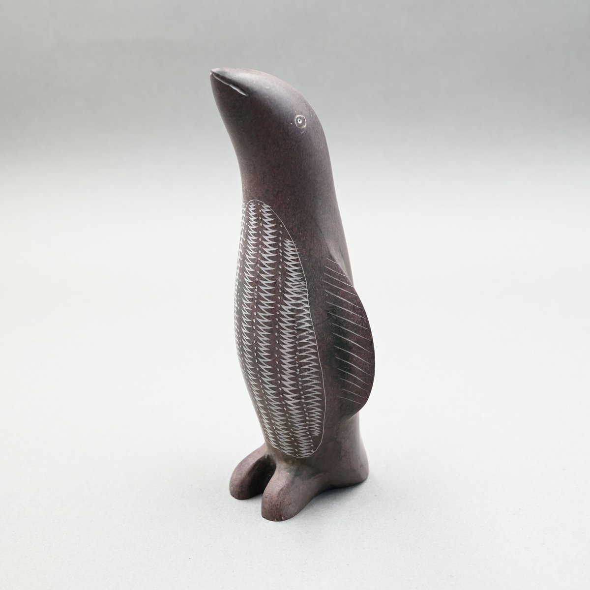 ペンギンのストーンスタチュー（石像） ソープストーン ペンギン【040123001】 | Makonde Art Museum SHOP