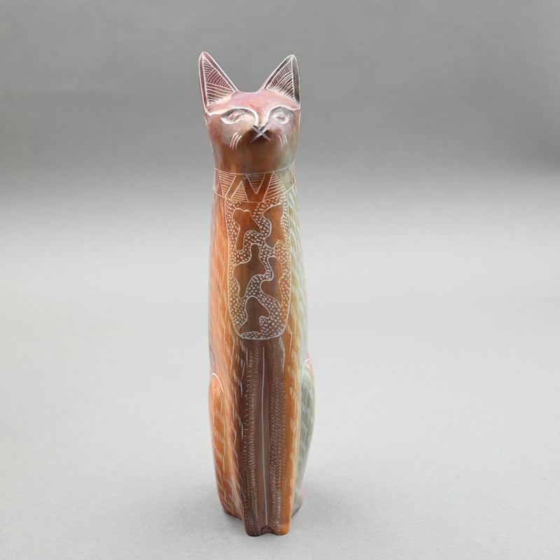 ソープストーン ネコ【040121001】 | Makonde Art Museum SHOP