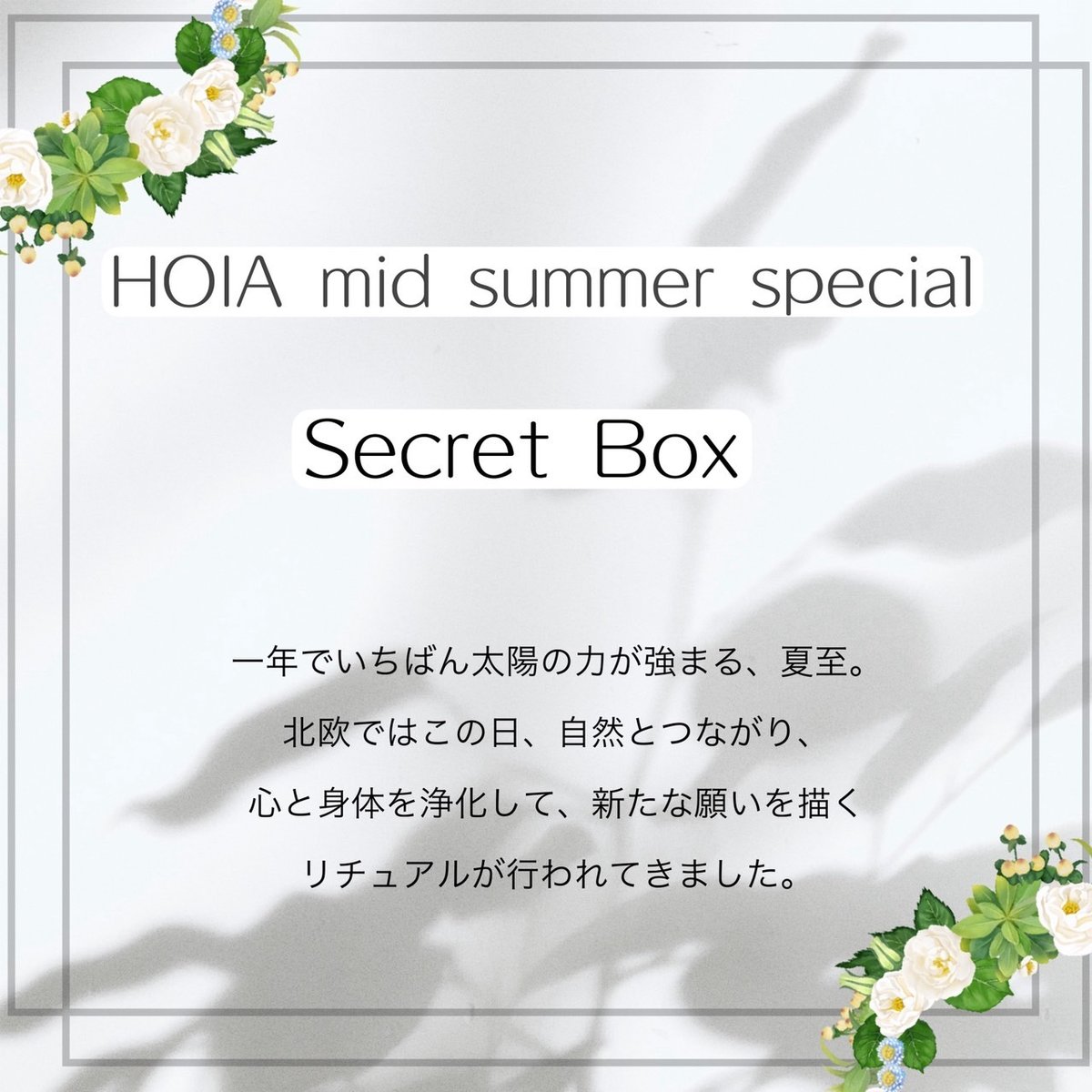HOIAの夏至祭・シークレットボックス限定発売のお知らせ | HOIA