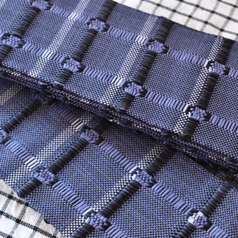 角帯「紙格子角帯」Black×navy | 富士しま屋