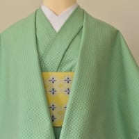 綿麻着物✴︎ミントグリーン 紋KIPPE めんこあさ（綿麻）灰青 はいあお/錫色 すずいろ | 富士しま屋