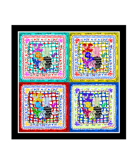 Fruits basket Pineapple brunch 45x45cm  Silk cotton