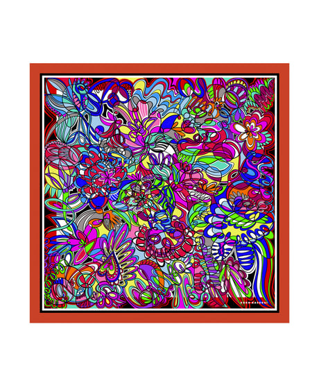 Mixed Color Paradise  90x90cm  Silk