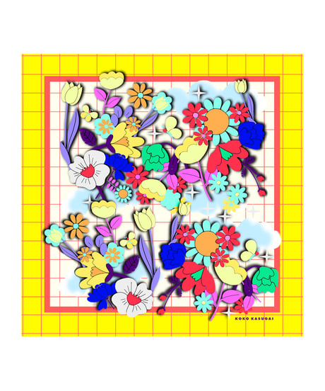 Nostalgic flower 45x45cm  Silk