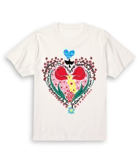 Heart tulip with C'est la vie.