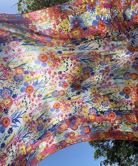 Kew garden  105x196cm  Silk cotton