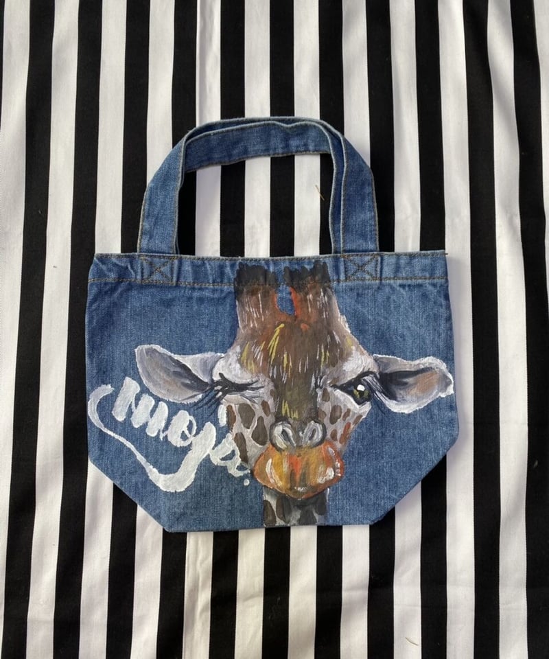 ペイントデニムトートバッグ Sサイズ【キリンベビー】 | MOJa ART