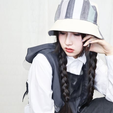 splicing design bucket hat 0004GY meikeiin handmade