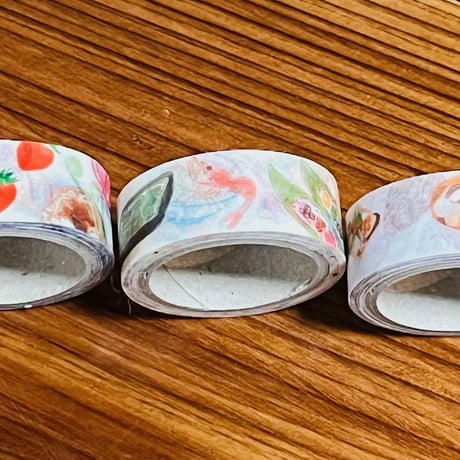 にいがたの食べ物マスキングテープ3個セット（のっぺ、リアル、ポップ）