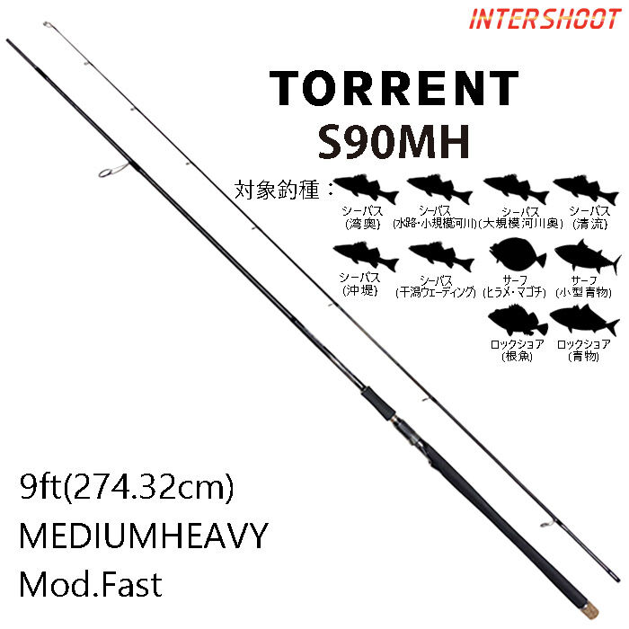 清流シーバスロッド TORRENT(トラント) S90MH 9ft MH(ミディアムヘビー