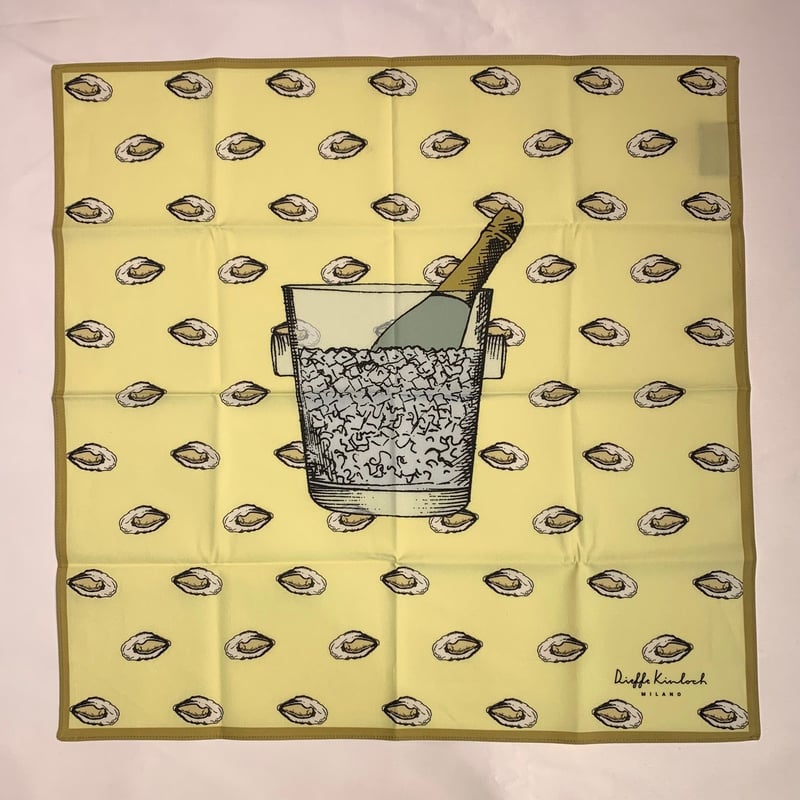 Kinloch (キンロック) 牡蠣シャンパン柄ハンカチ | Drapper Hope