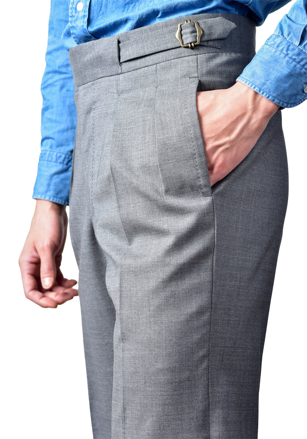 Dalcuore ダルクオーレ スラックス 46 程度 グレー DALCUORE trousers グルカトラウザーズ ライトグレー | Drapper Hope
