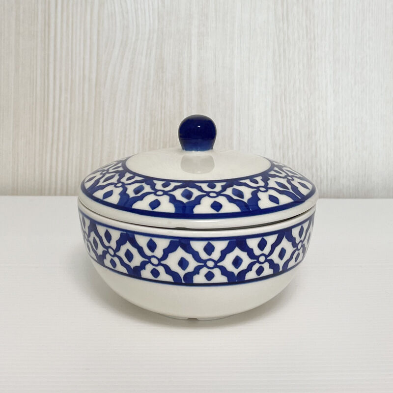 青白陶器 ふた付きボウル | セレクトショップ Thai Botanical-タイ