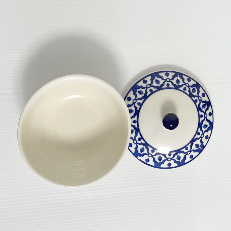 青白陶器 ふた付きボウル | セレクトショップ Thai Botanical-タイ