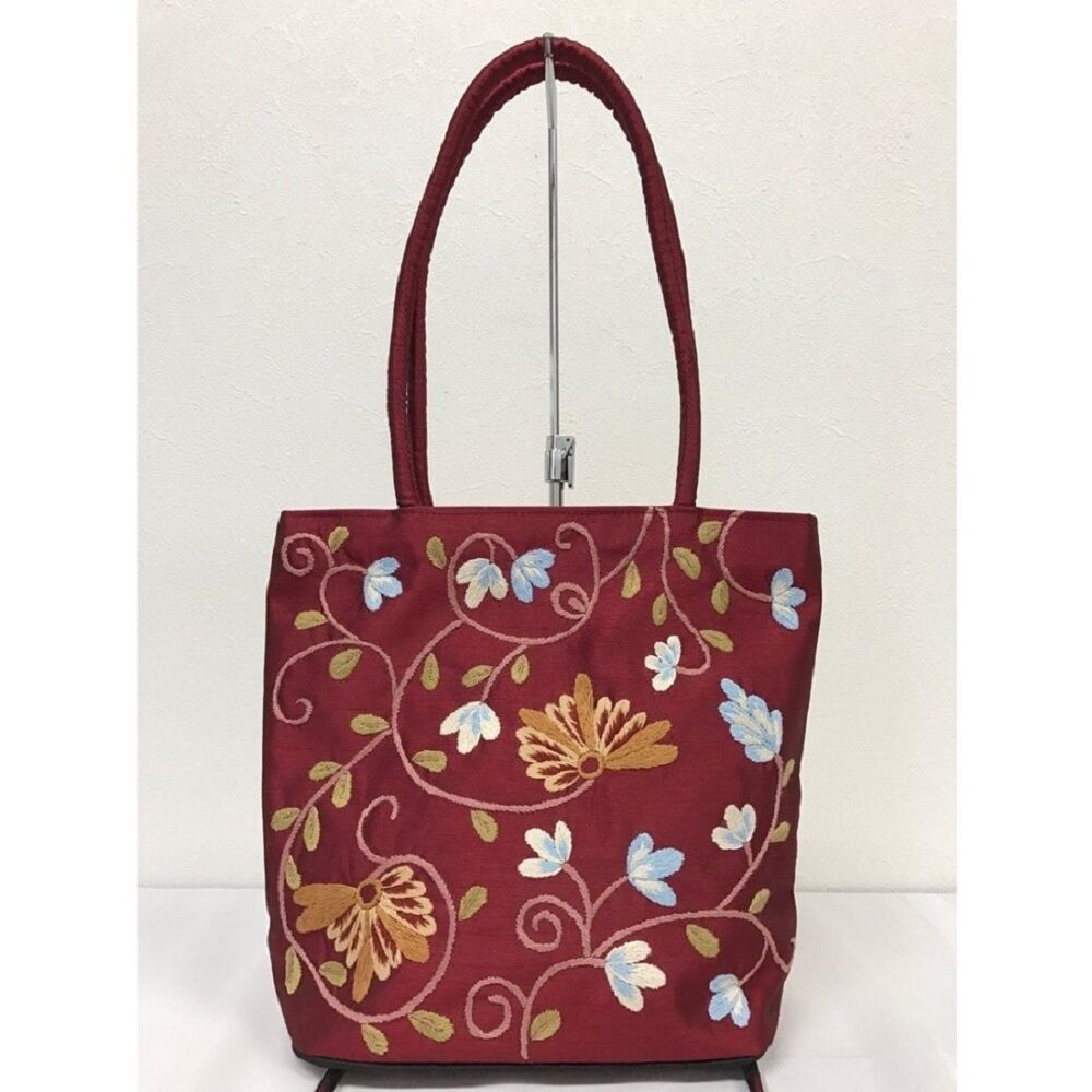 ベトナム刺繍バッグ ベトナム刺繍バッグ（グレー） - 『ぱきえす』 アジアン雑貨