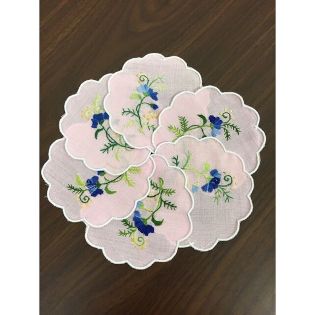 手刺繍 テーブルランナー ポットマット コースター セット ベトナム 手刺繍 テーブルランナー ポットマット コースター セット ベトナム 手