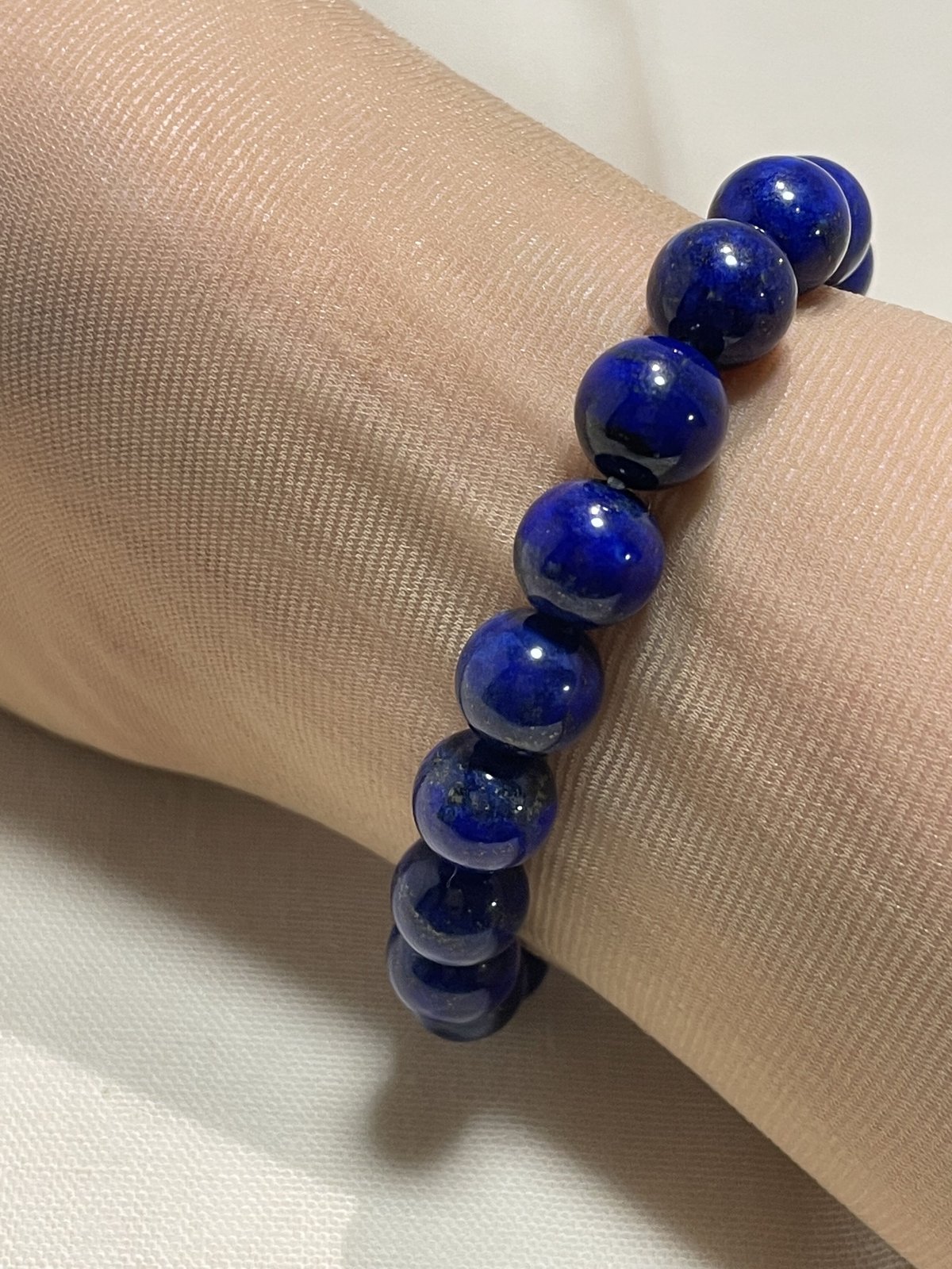高品質ラピスラズリ(最高級)ブレスレット 10mm 玉 内径役16.5cm 高品質ラピスラズリ(最高級)ブレスレット 10mm 玉 内径役16.5cm
