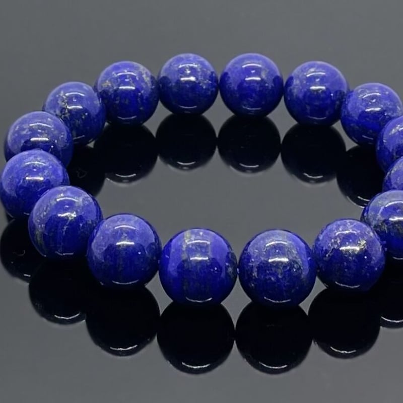 大玉ラピスラズリブレスレット 約13.5mm(±0.5) (鑑別書付き) | TIRORI