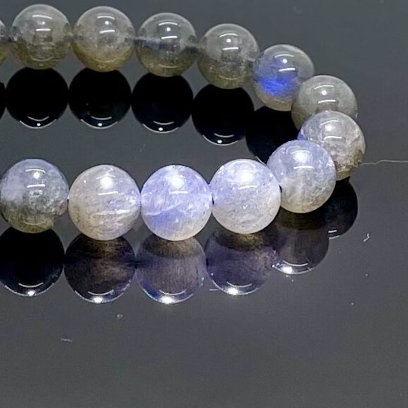 ブラックラブラドライト！ 超希少！特選！ 一玉約11mm 内径役16cm | TIRORI