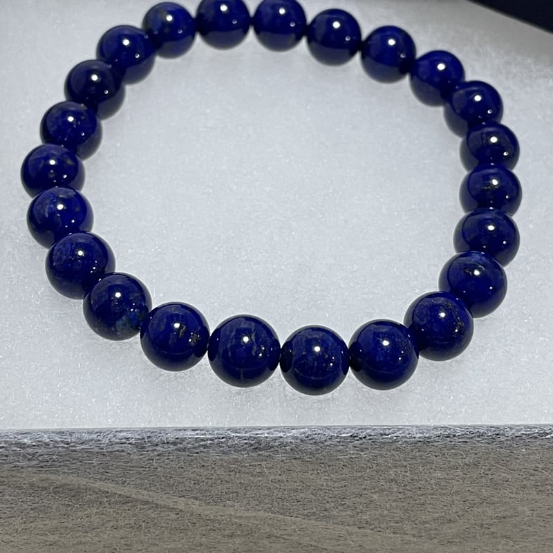 高品質ラピスラズリ（最高級）ブレスレット 8mm玉 内径約16.5㎝ | TIRORI