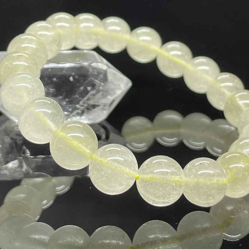 希少！リビアングラス（鑑別書付）のブレスレット 一玉8.5㎜ 内径16cm