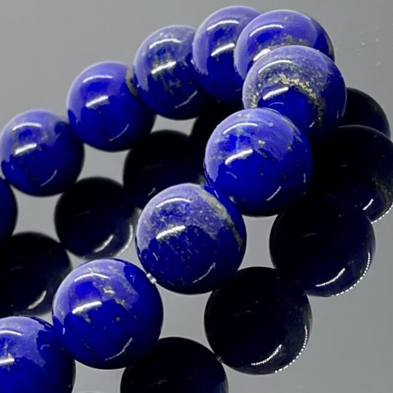 高品質ラピスラズリのブレスレット 約12mm 内径 約16㎝ | TIRORI