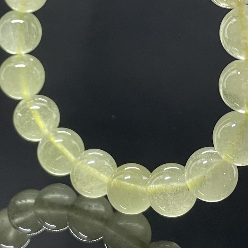 希少　リビアングラスブレスレット 鑑別書付 リビアングラス丸玉ブレスレット7mm｜マライカ公式通販