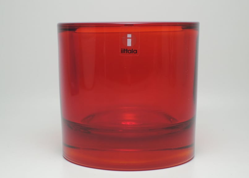 廃盤】【80mm】イッタラ キビ レッド 赤 キャンドルホルダー 大 