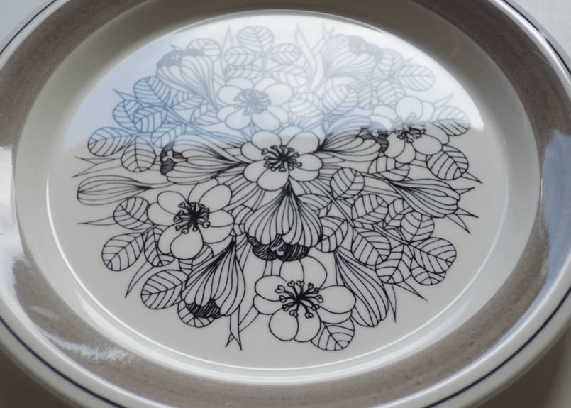 ②レアアラビアクロッカスグレーリムプレート20cm】