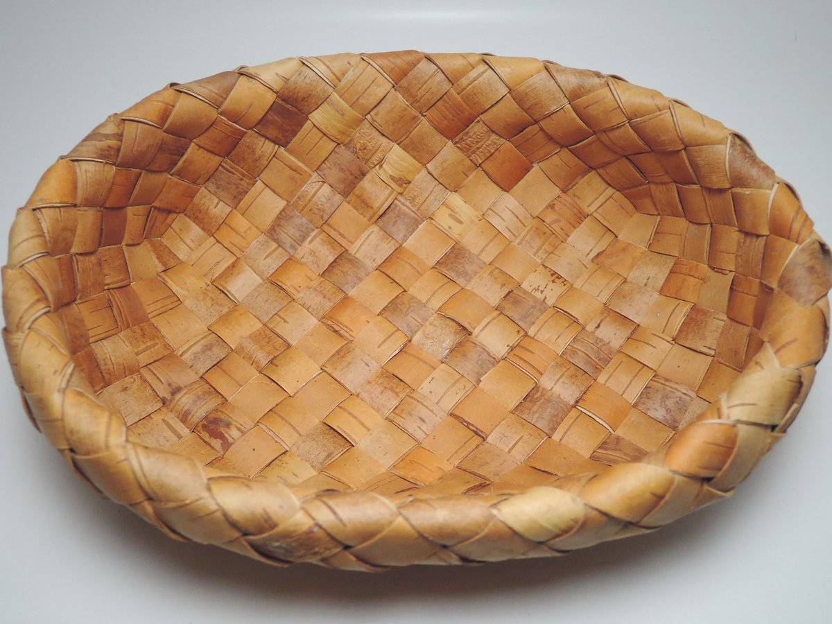 保管品】白樺のバスケット（かご）／横21.5cm×奥行16cm